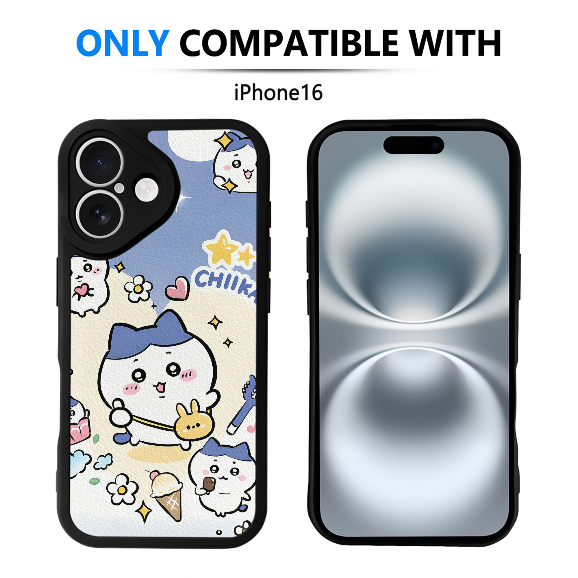 （画像用） ちいかわ Chii-kawa 【iPhone 16シリーズ対応】シリコンスマホケース（レザー調） 材質：シリコン
